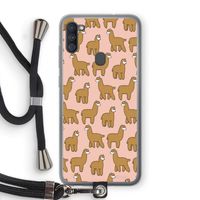 Alpacas: Samsung Galaxy A11 Transparant Hoesje met koord
