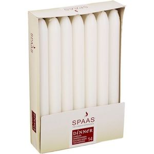 42x Witte dinerkaarsen 22 cm 8 branduren