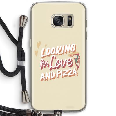 Pizza is the answer: Samsung Galaxy S7 Transparant Hoesje met koord