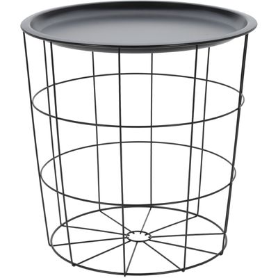 Bijzettafel rond metaal zwart D40 x H40 cm