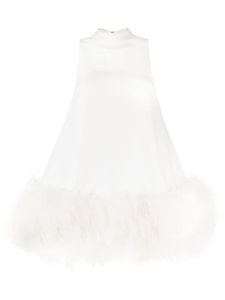 Rachel Gilbert robe courte Linc à détail de plumes strassées - Blanc