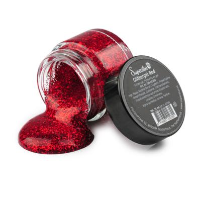 Superstar Glittergel voor lichaam/gezicht en haar - rood - 15 ml
