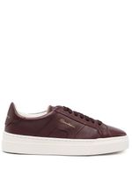 Santoni logo-print leather low-top sneakers - Rouge - thumbnail