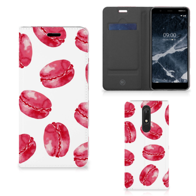 Nokia 5.1 (2018) | Flip Style Cover | Pink Macarons