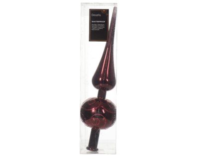 Piek plastic d6h23 cm ossenbloed kerst - Decoris