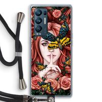 Lady Moth: Oppo Find X3 Neo Transparant Hoesje met koord