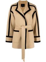 Maje belted wool-blend coat - Tons neutres