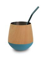 RVS Mate set met Bombilla blauw