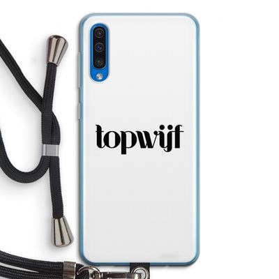 Topwijf Wit: Samsung Galaxy A50 Transparant Hoesje met koord