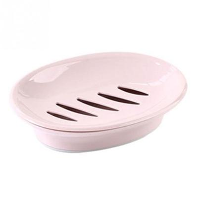 Dubbele Lattice Home badkamer zeep schotel vak geval houder container (roze)