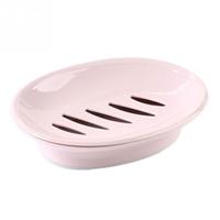 Dubbele Lattice Home badkamer zeep schotel vak geval houder container (roze)