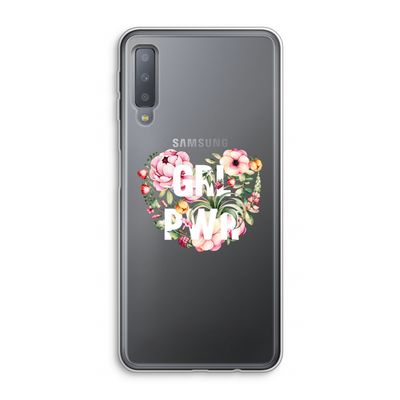 GRL PWR Flower: Samsung Galaxy A7 (2018) Transparant Hoesje