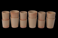 Koffiekopjes set van 12 - 150 ml en 250 ml - 6 persoons - Maia - zandkleurig - Portugees stoneware