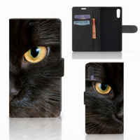 Sony Xperia XZ | Sony Xperia XZs Telefoonhoesje met Pasjes Zwarte Kat