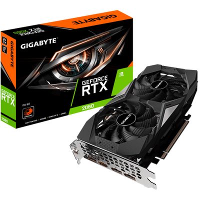 Gigabyte GV-N2060D6-6GD videokaart NVIDIA GeForce RTX 2060 6 GB GDDR6 Gigabyte GV-N2060D6-6GD videokaart NVIDIA GeForce RTX 2060 6 GB GDDR6