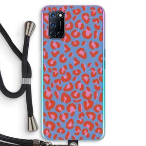 Leopard blue: Oppo A72 Transparant Hoesje met koord