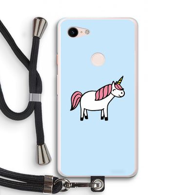 Eenhoorn: Pixel 3 XL Transparant Hoesje met koord