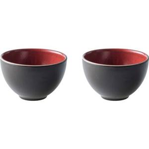 Palmer Schaal Lava 10 cm 30 cl Bruin Rood Stoneware 2 stuks