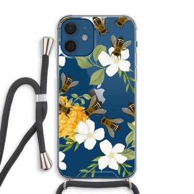 No flowers without bees: iPhone 12 Transparant Hoesje met koord