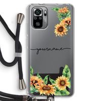 Zonnebloemen: Xiaomi Redmi Note 10S Transparant Hoesje met koord