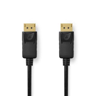 Nedis DisplayPort-Kabel | DisplayPort Male | DisplayPort Male | 8K@60Hz | Verguld | 2.00 m | Rond | PVC | Zwart | Doos - CCGB38010BK20
