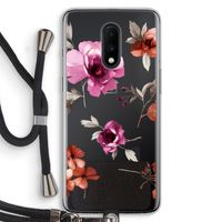 Geschilderde bloemen: OnePlus 7 Transparant Hoesje met koord