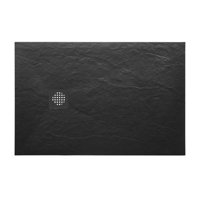 Douchebak Wiesbaden Stonea | 80x90x3 cm | Excl.Sifon | Composiet | Antislip | Mat zwart