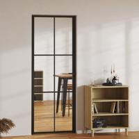 VidaXL Binnendeur 76x201,5 cm esg-glas en aluminium zwart