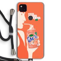 Peach please!: Pixel 4a 5G Transparant Hoesje met koord