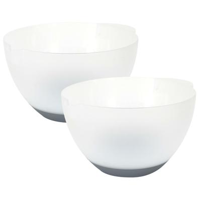 Lily Cook Beslagkom/mengkom - 2x - 3 liter - kunststof - transparant/grijs - schenktuit