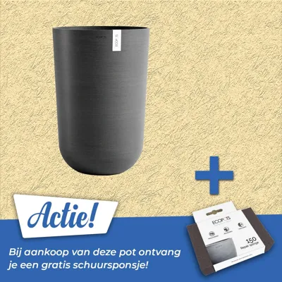 Pot oslo high d52cm donkergrijs