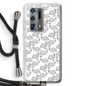 Zwanen: Huawei P40 Pro Plus Transparant Hoesje met koord