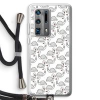Zwanen: Huawei P40 Pro Plus Transparant Hoesje met koord