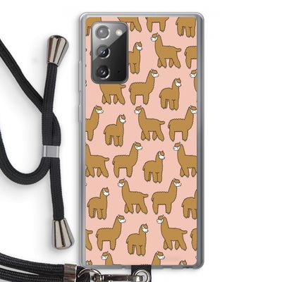 Alpacas: Samsung Galaxy Note 20 / Note 20 5G Transparant Hoesje met koord