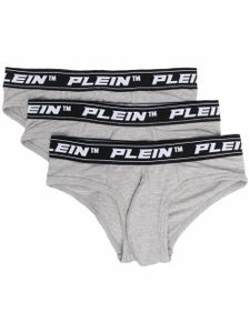 Philipp Plein slip à logo brodé - Gris