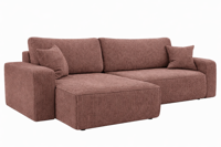 OP=OP Hoekbank Pim XL -Ribstof Warm Oud Roze - Universeel - Slaapbank met opbergruimte