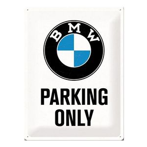 Groot metalen bord BMW parking only   -