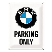 Groot metalen bord BMW parking only   - - thumbnail