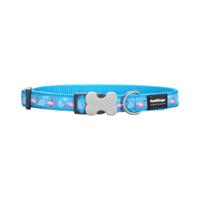 Hondenhalsband Red Dingo STYLE FLAMINGO Turkoois 31-47 cm