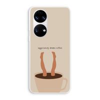 Aggressively drinks coffee: Huawei P50 Transparant Hoesje