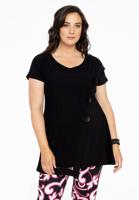 Yoek T-shirt asymmetrisch | Zwart | Maat 54/56