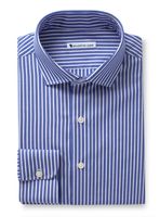 DIRIZIA - Blauw gestreept popeline overhemd - TUFO 1