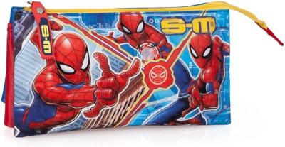 Jim Jam Etui spiderman pennenetui 3 vakken met 2 ritsen
