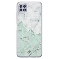 Samsung Galaxy A22 5G siliconen telefoonhoesje - Marmer mint mix