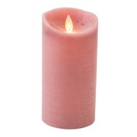 1x Antiek roze LED kaars / stompkaars met bewegende vlam 15 cm - thumbnail
