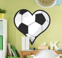 Muurstickers tienerkamer voetbal hartje Muurstickers tienerkamer voetbal hartje