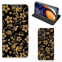 Samsung Galaxy A60 Smart Cover Gouden Bloemen