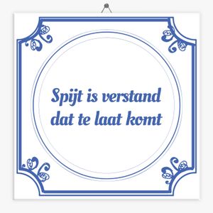 Spreuk tegeltje spijt is verstand