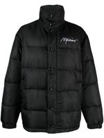 Moschino logo-embroidered padded jacket - Noir