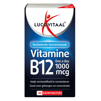 Lucovitaal Voedingssupplementen Vitamine B12 1000mcg Tabletten Kersensmaak 30Tabletten Lucovitaal Voedingssupplementen Vitamine B12 1000mcg Tabletten Kersensmaak 30Tabletten